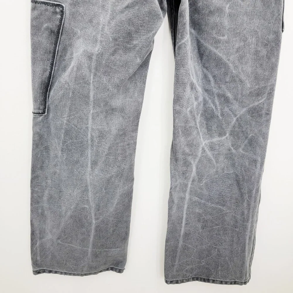 Acne Studios Palma Patch Canvas Work Pants in Carbon Grey XXS 28